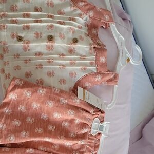 Lucky Brand Pink and Cream Top and Shorts Set